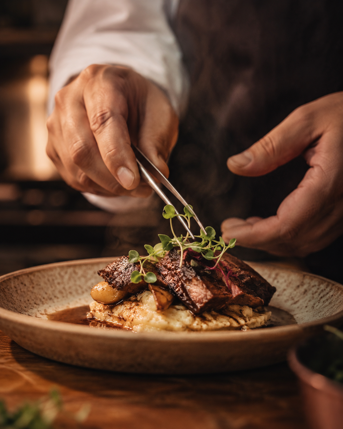 Restaurants & cafes — close detail of the craft, captured for content
