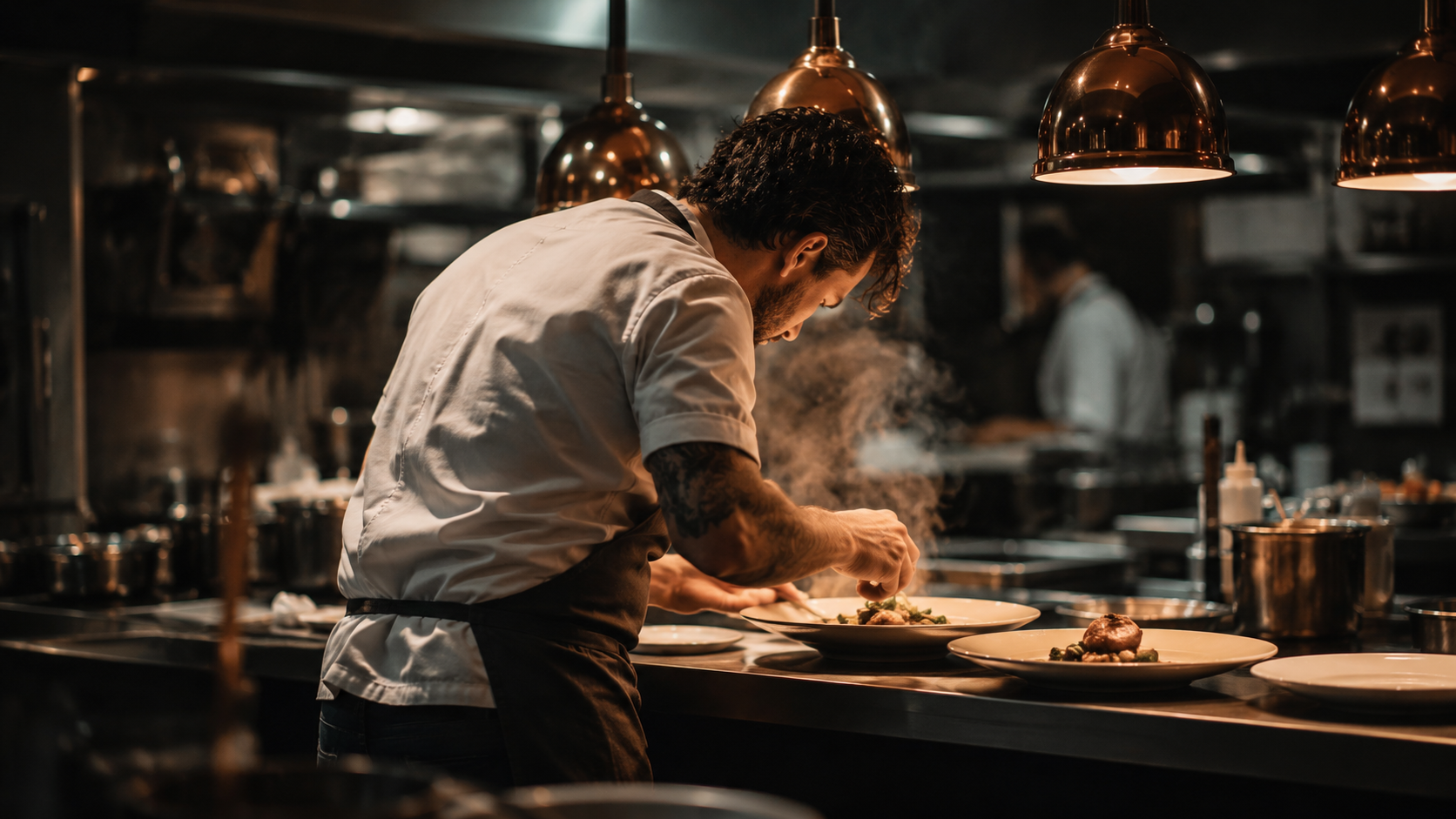 Restaurants & cafes content production at Nerds Creative — environmental shot of the work in progress
