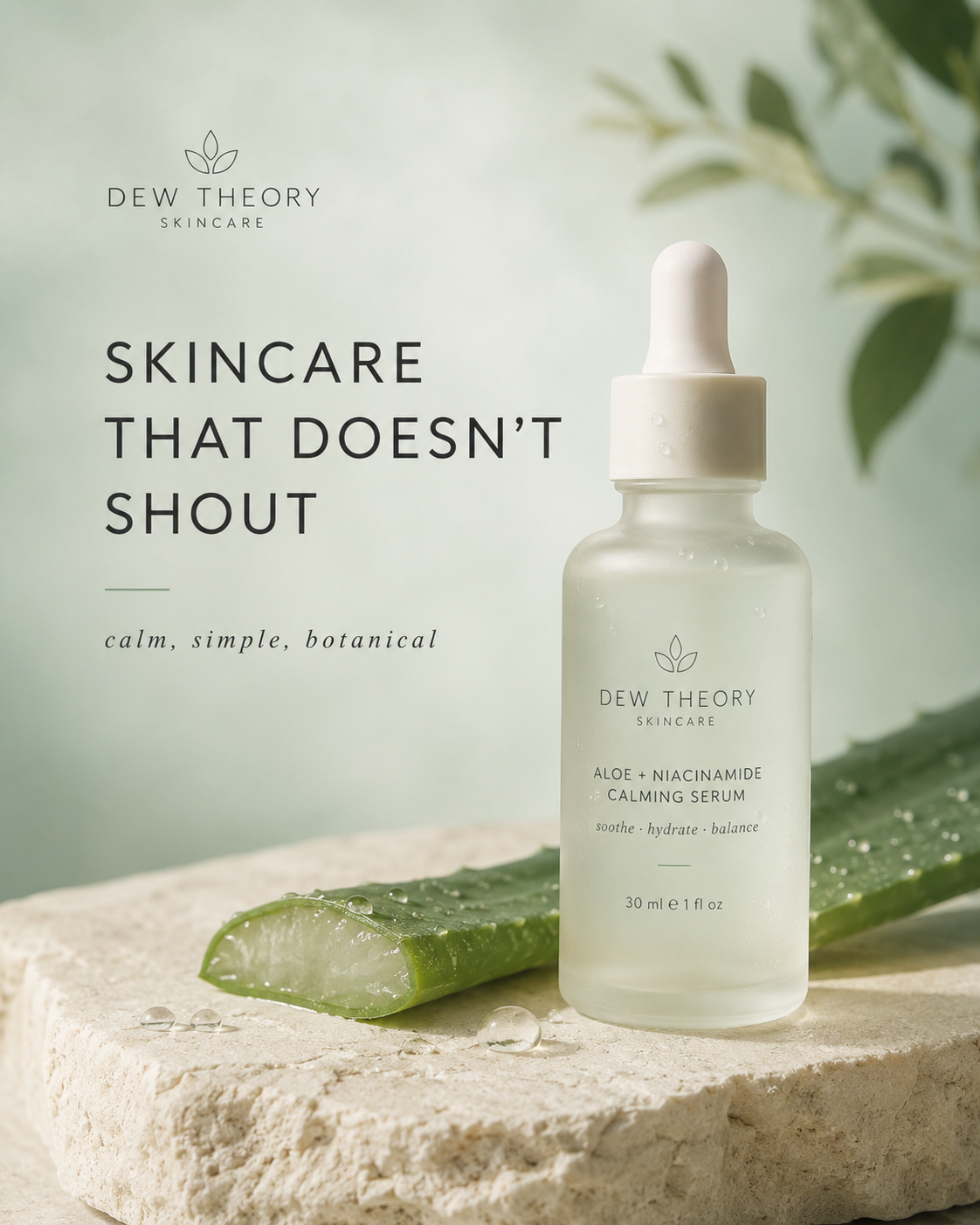 Dew Theory Skincare — Hero post sample Instagram post by Nerds Creative