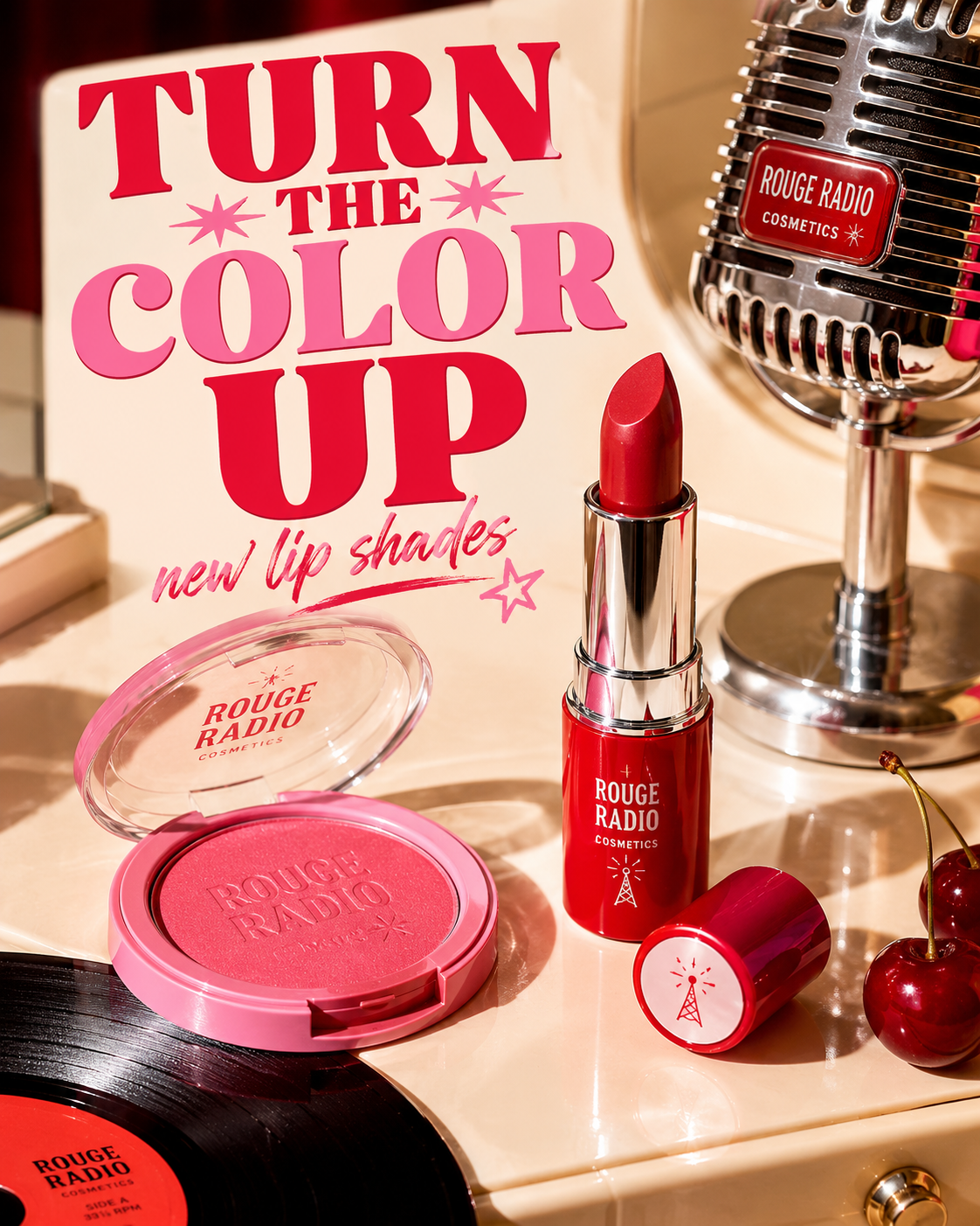 Rouge Radio Cosmetics — Hero post sample Instagram post by Nerds Creative