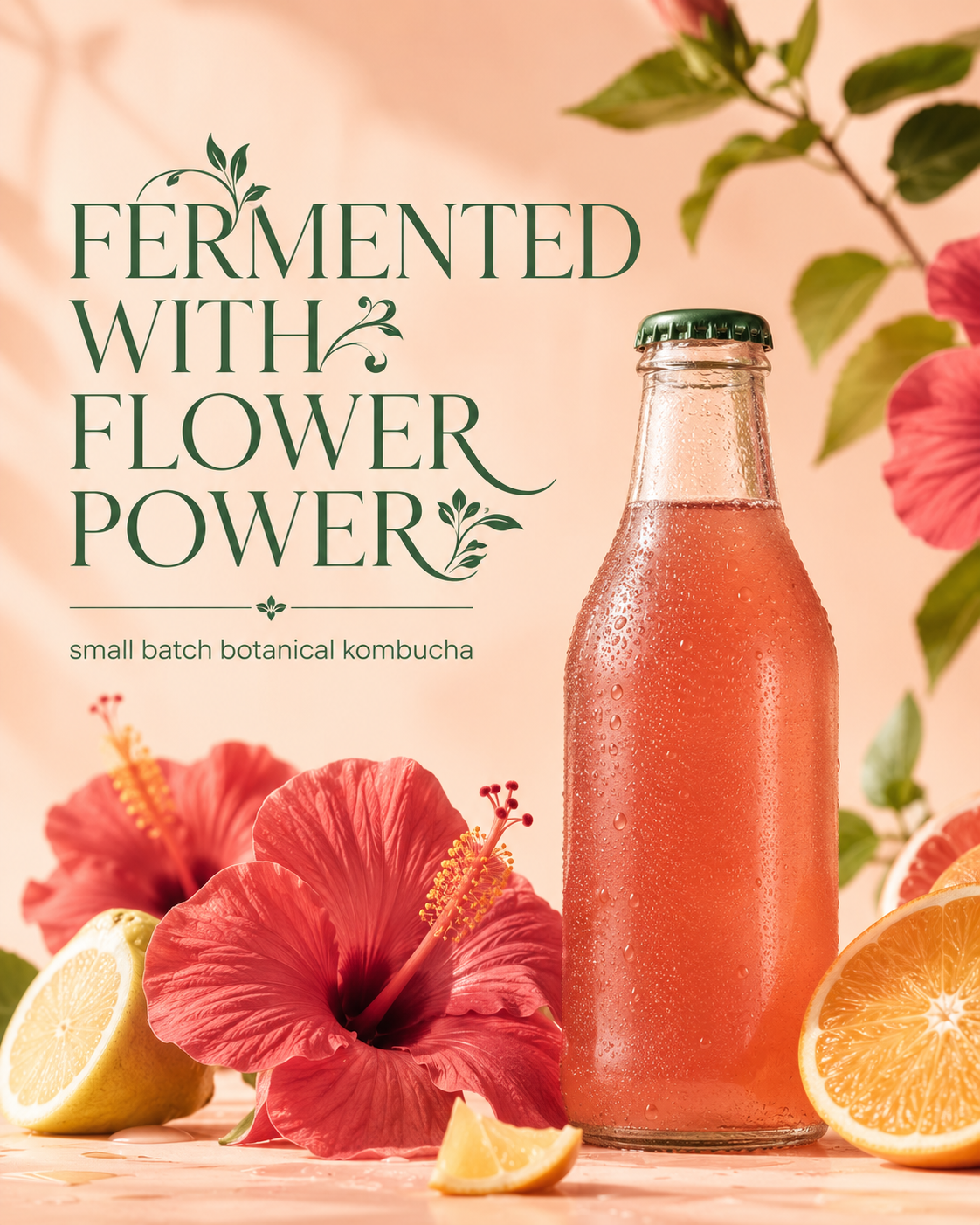 Bloom & Bottle Kombucha — Hero post sample Instagram post by Nerds Creative