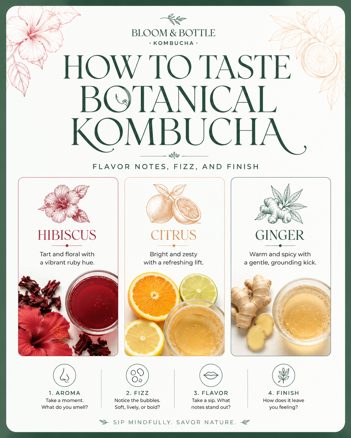 Bloom & Bottle Kombucha — Story-of-the-piece sample Instagram post by Nerds Creative