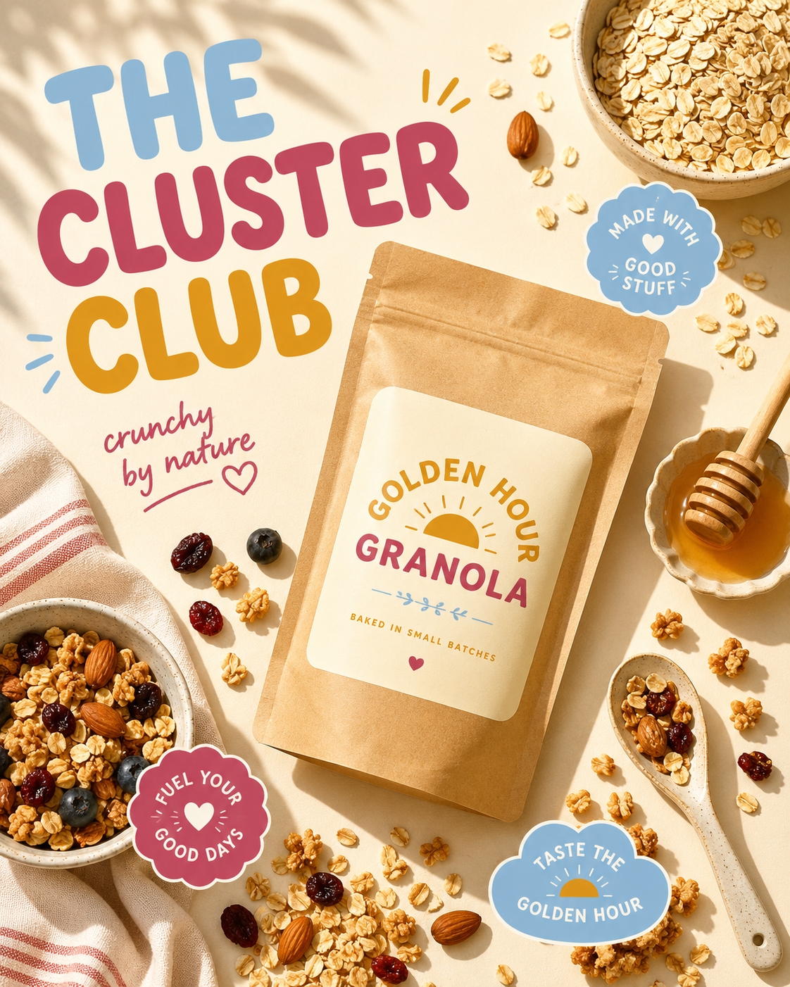 Golden Hour Granola — Carousel cover sample Instagram post by Nerds Creative