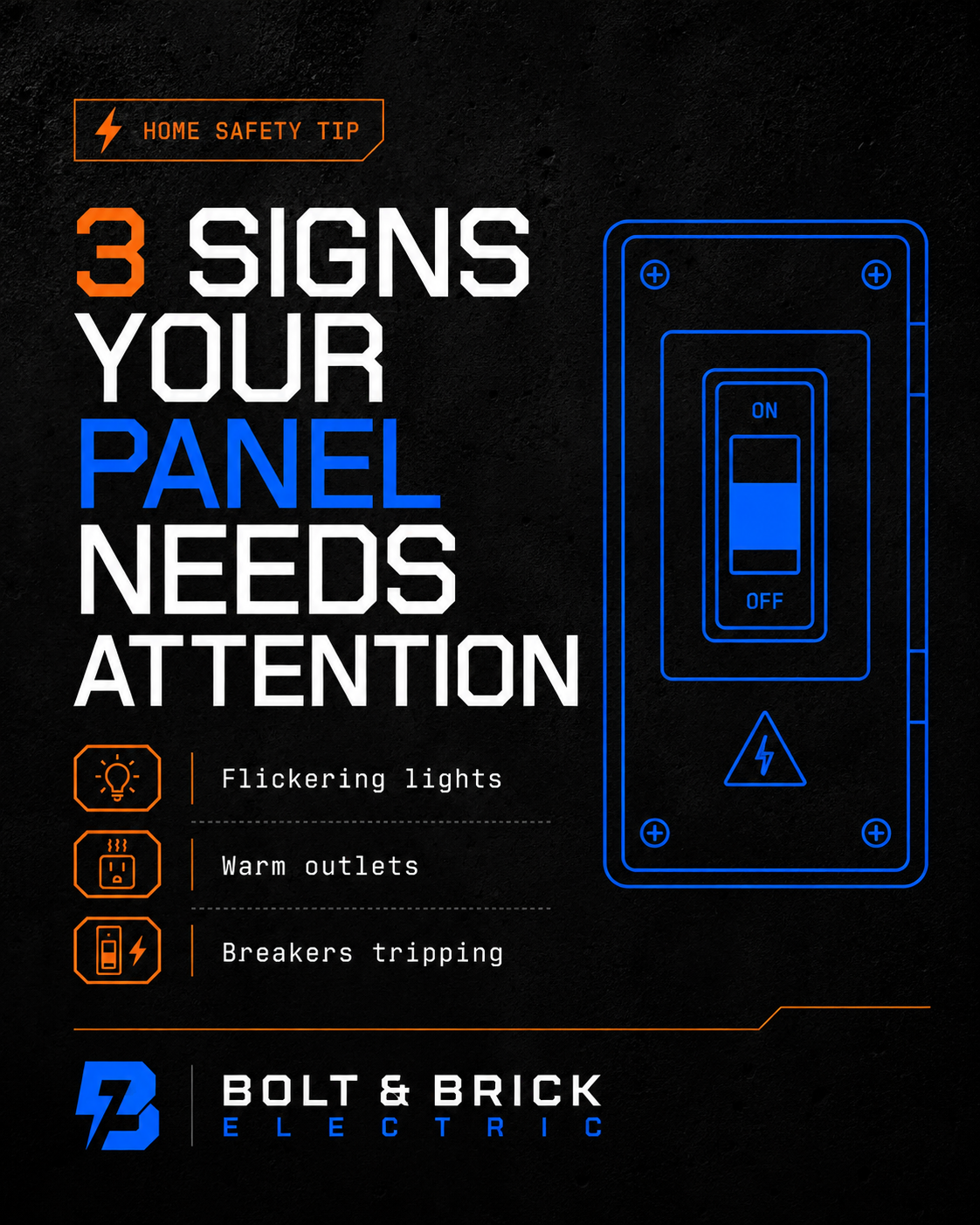 Bolt & Brick Electric — Carousel cover sample Instagram post by Nerds Creative