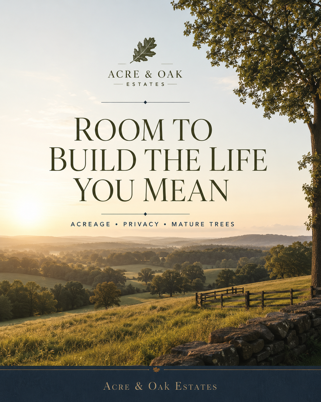 Acre & Oak Estates — Carousel cover sample Instagram post by Nerds Creative