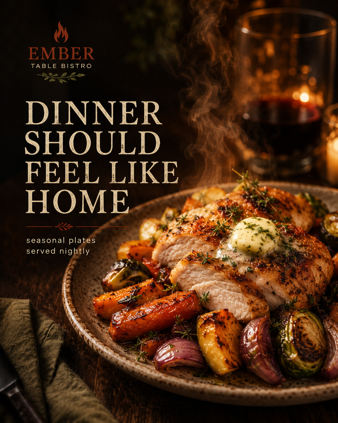 Ember Table Bistro — Hero post sample Instagram post by Nerds Creative