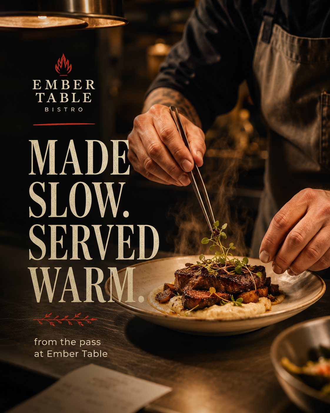 Ember Table Bistro — Carousel cover sample Instagram post by Nerds Creative