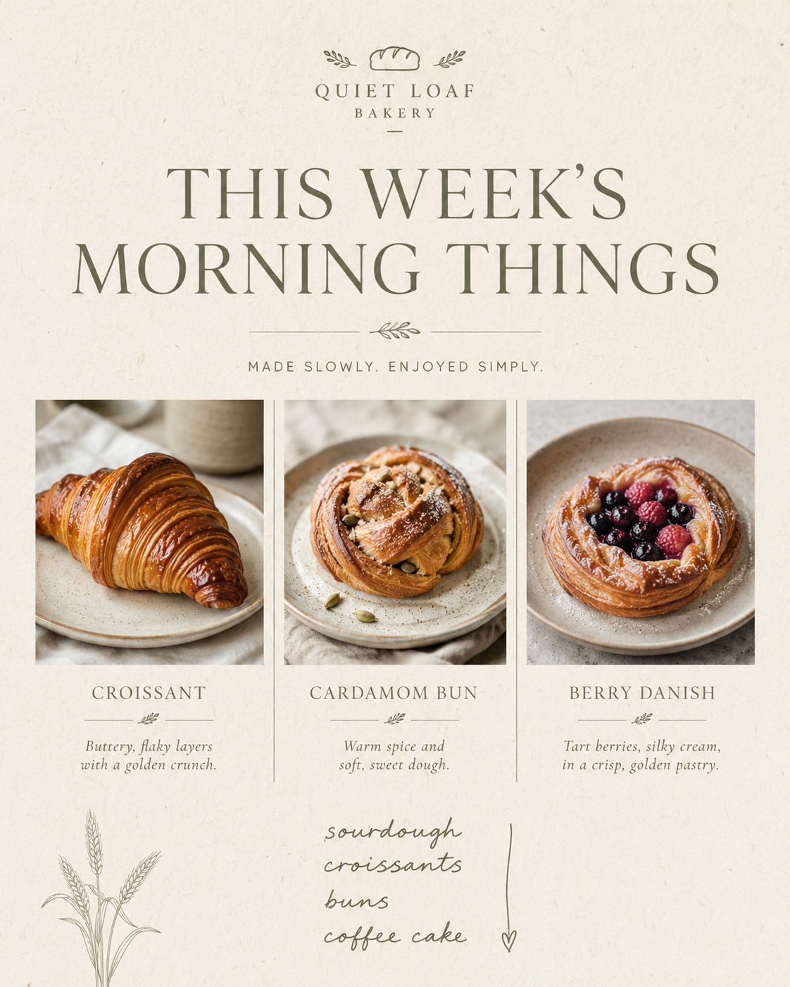 Quiet Loaf Bakery — Story-of-the-piece sample Instagram post by Nerds Creative