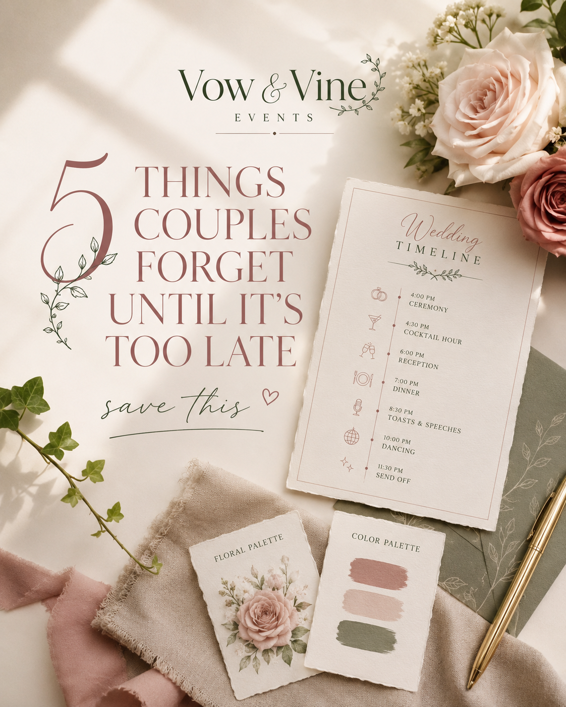 Vow & Vine Events — Story-of-the-piece sample Instagram post by Nerds Creative